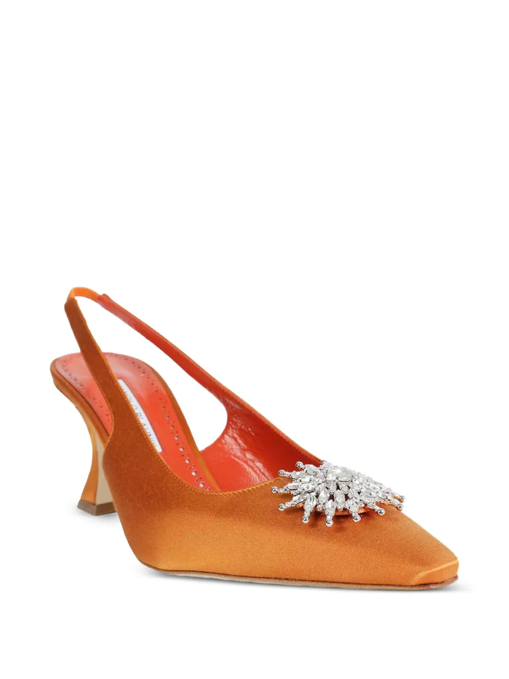 Manolo Blahnik Ronconasli embellished slingback pumps Oranje