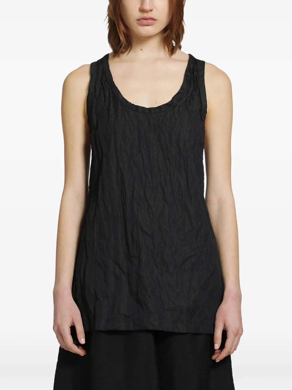 TOTEME crinkled cotton tank top - Nero
