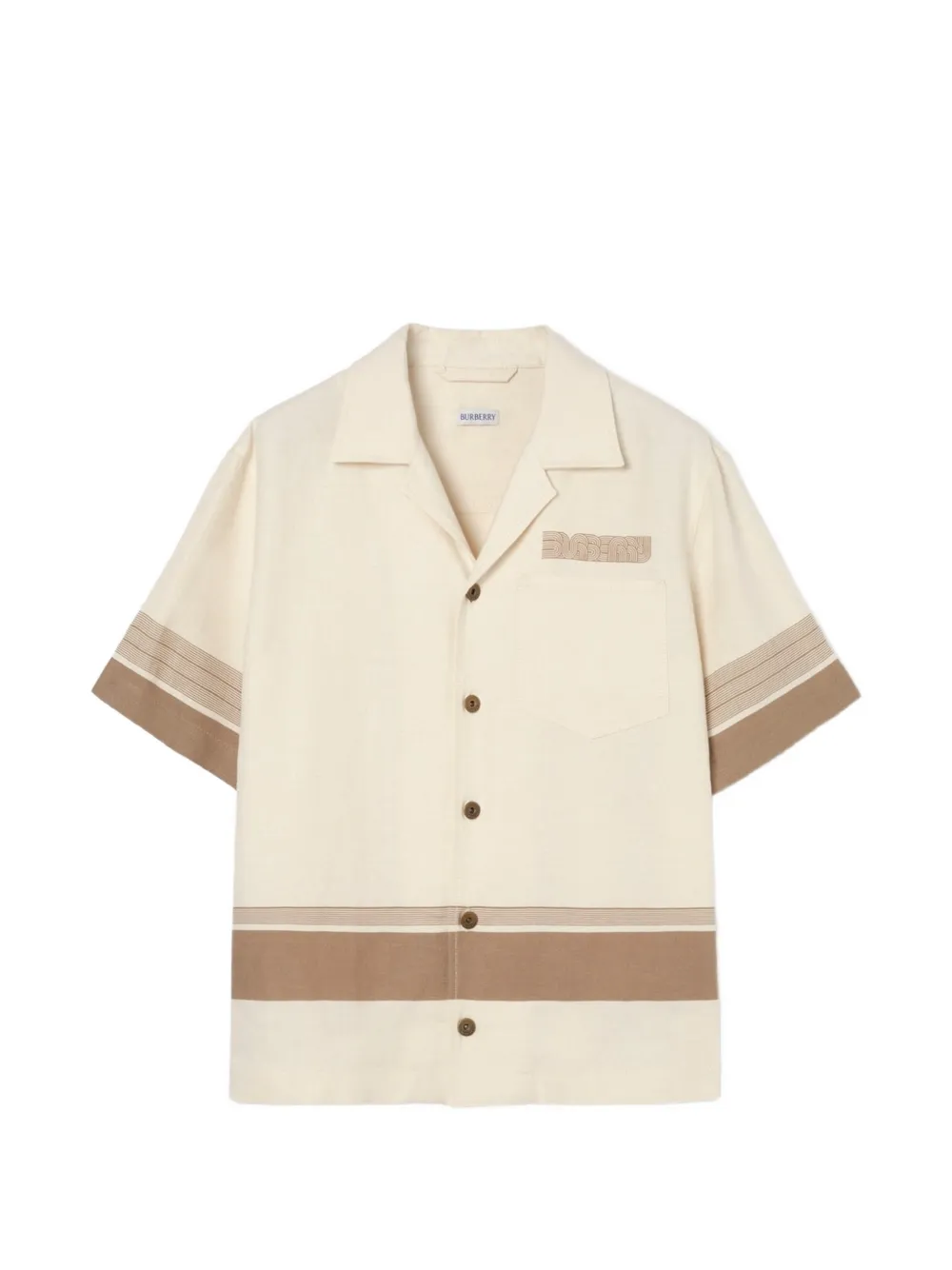 Burberry oversized fit linen shirt - Neutrals