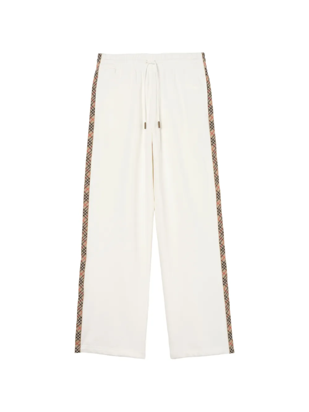 Burberry Check-trim cotton track pants - Bianco