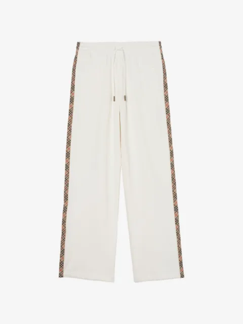 Burberry Pantaloni sportivi in cotone con dettaglio Check