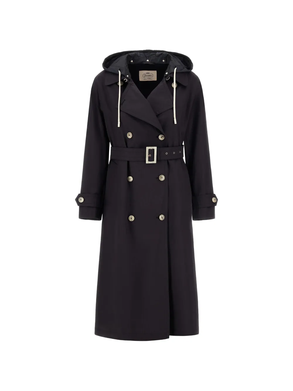 Herno hooded belted coat - Nero