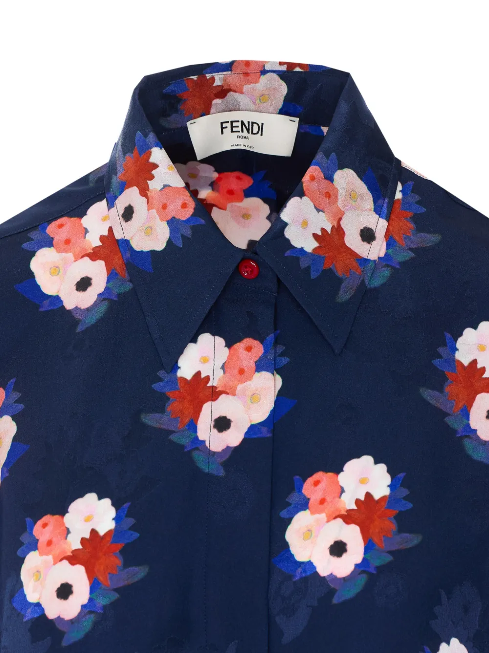 FENDI blouse met bloemenprint Blauw