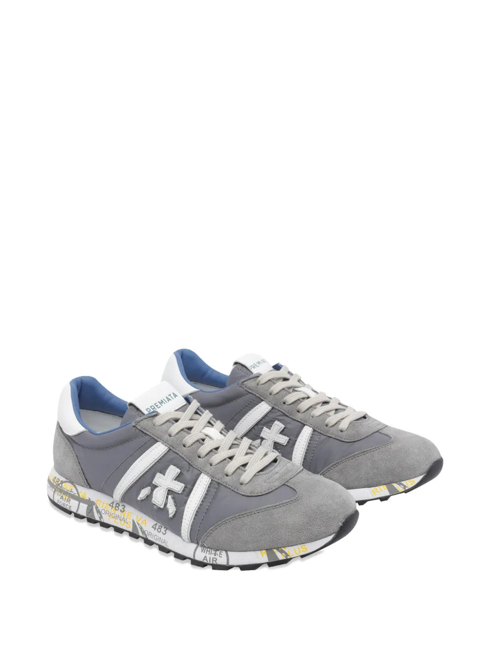 Premiata Lucy logo suede sneakers Grijs