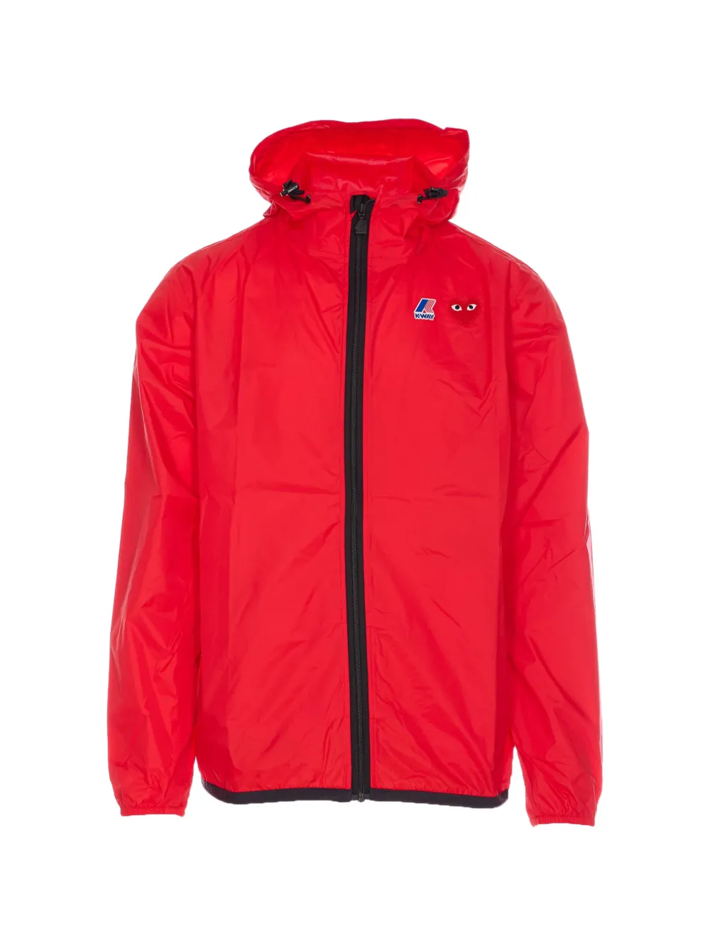 Comme Des Garçons Play x K-Way heart-logo hooded jacket - Rosso