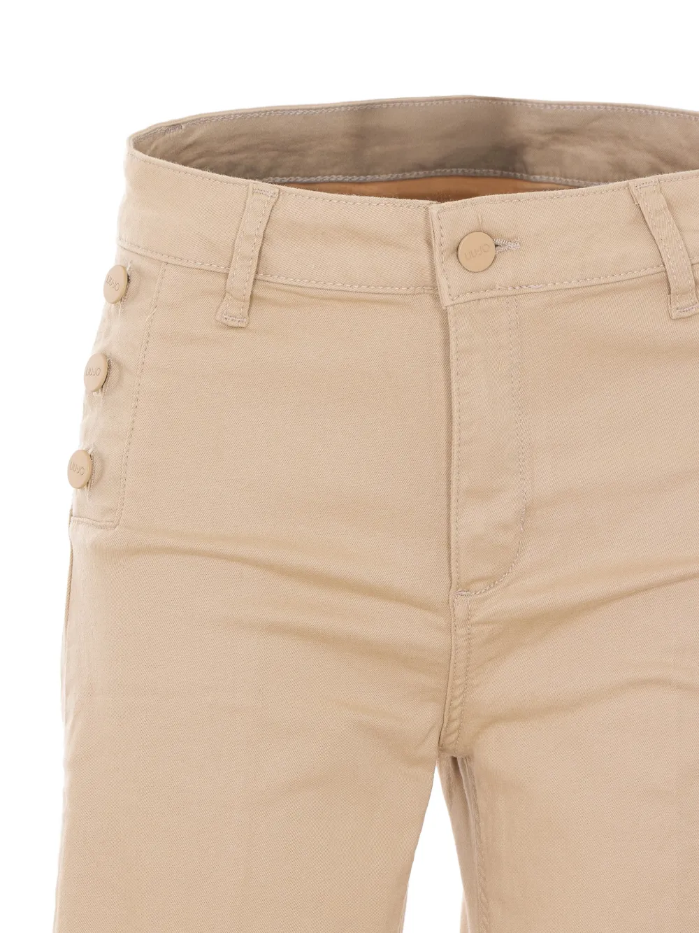 LIU JO Flared jeans met logoknoop Beige