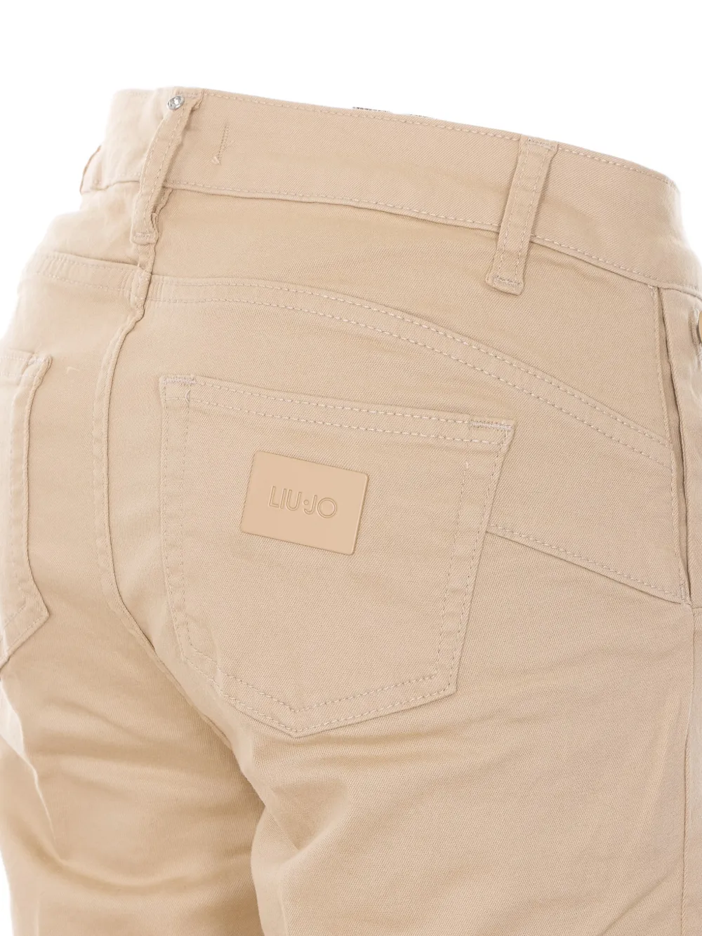 LIU JO Flared jeans met logoknoop Beige
