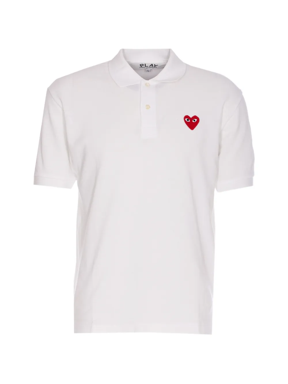 Comme Des Garçons Play heart-patch polo shirt - Bianco