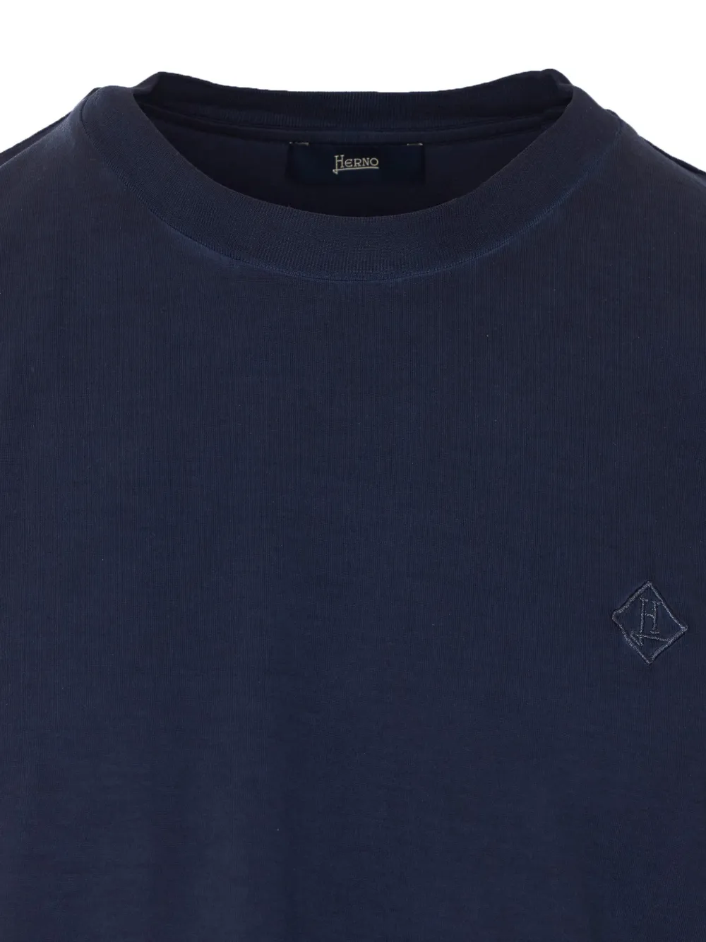 Herno T-shirt met geborduurd logo Blauw