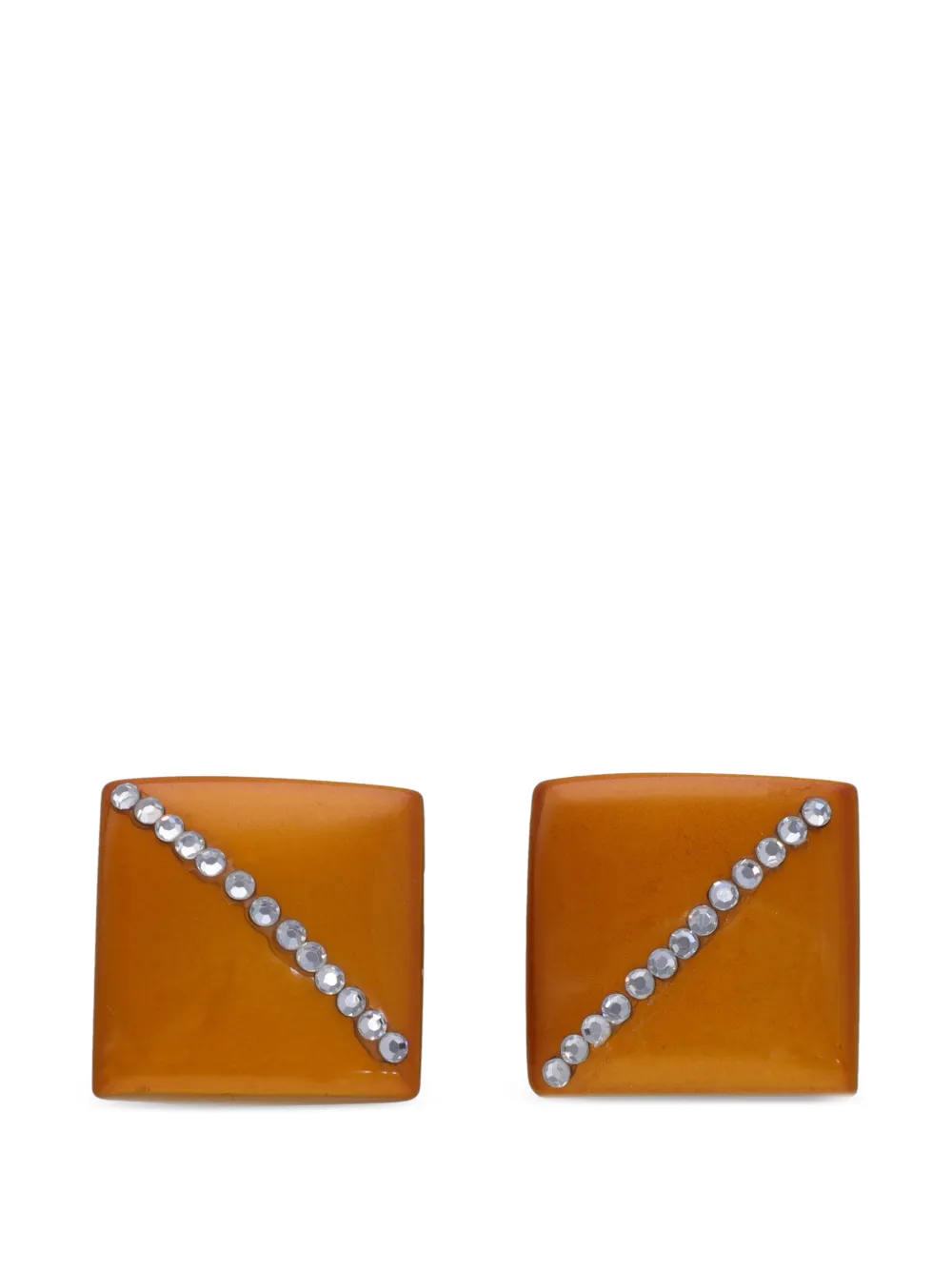 Vintage 1980s clip-on earrings - Orange