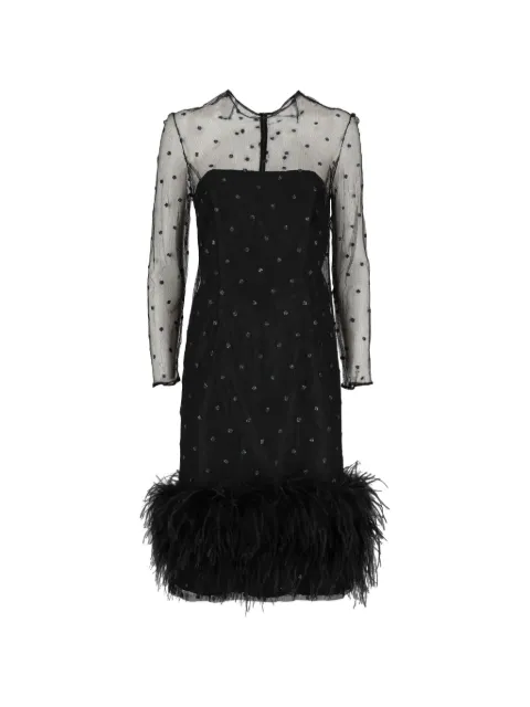 Vintage polka dot feather dress