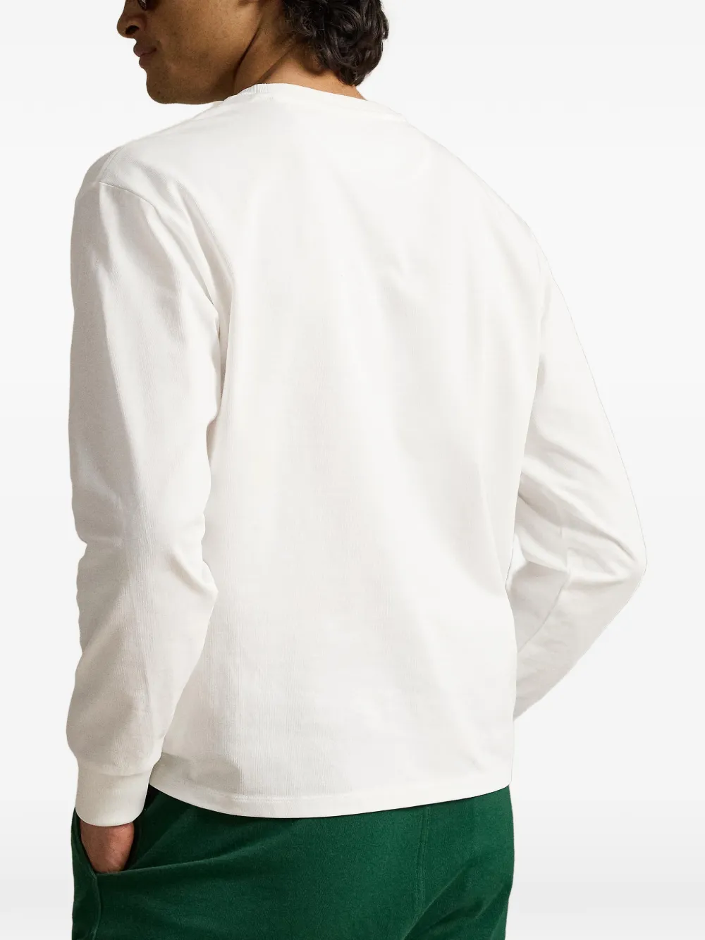 Polo Ralph Lauren Wimbledon sweater met zak en lange mouwen Wit