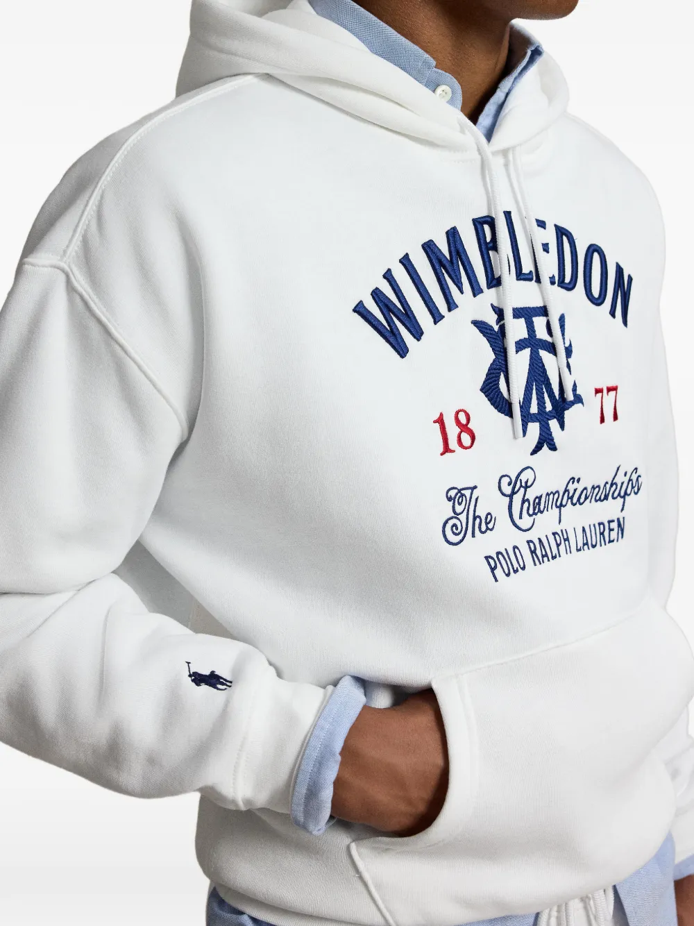 Polo Ralph Lauren Wimbledon hoodie met borduurwerk Wit