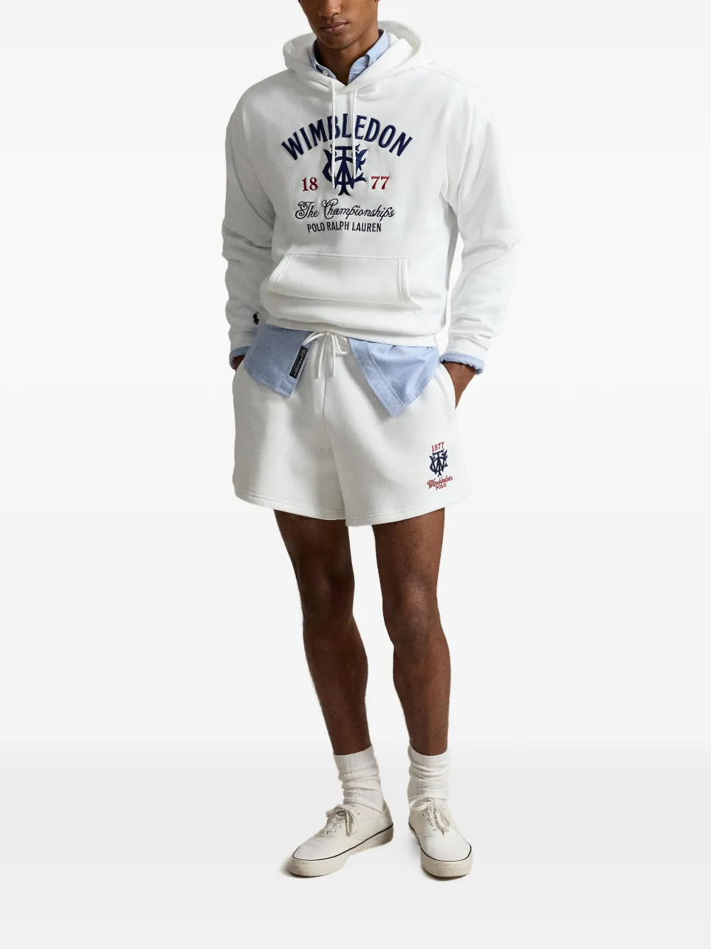 Polo Ralph Lauren Wimbledon hoodie met borduurwerk Wit