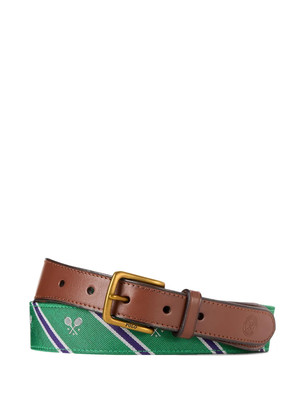 Polo Ralph Lauren striped-pattern buckle belt - Verde