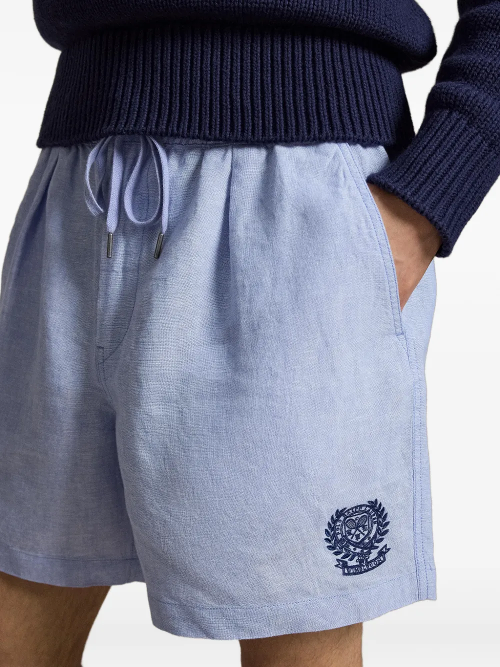 Polo Ralph Lauren Wimbledon linnen shorts met trekkoord Blauw