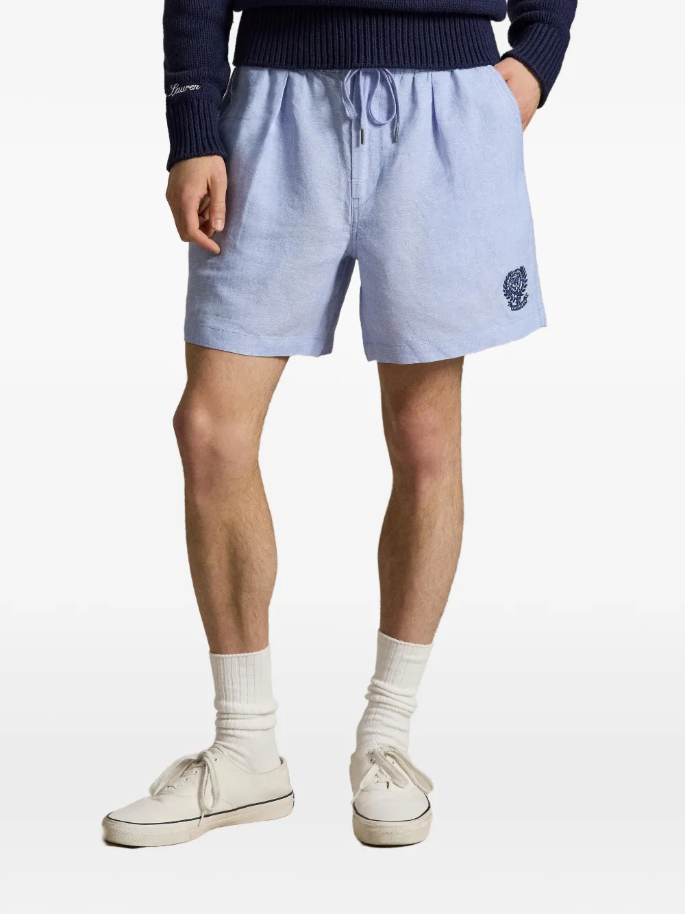 Polo Ralph Lauren Wimbledon linnen shorts met trekkoord Blauw