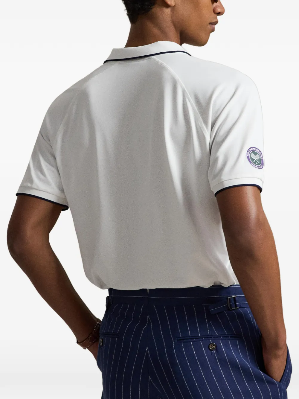Polo Ralph Lauren x Wimbledon gestreept poloshirt met raglan mouwen Wit