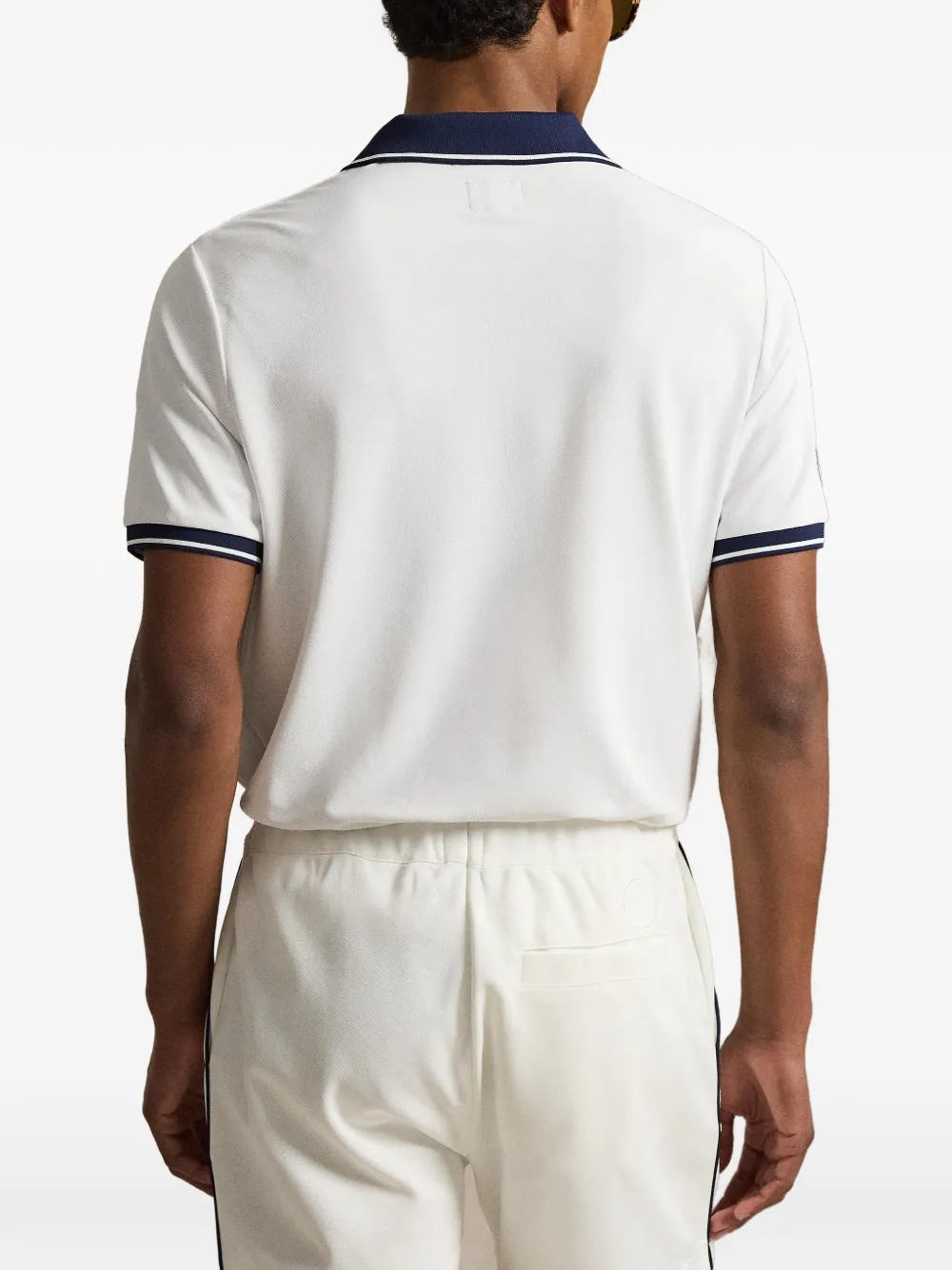 Polo Ralph Lauren x Wimbledon poloshirt met gestreepte afwerking en logo-patch Wit