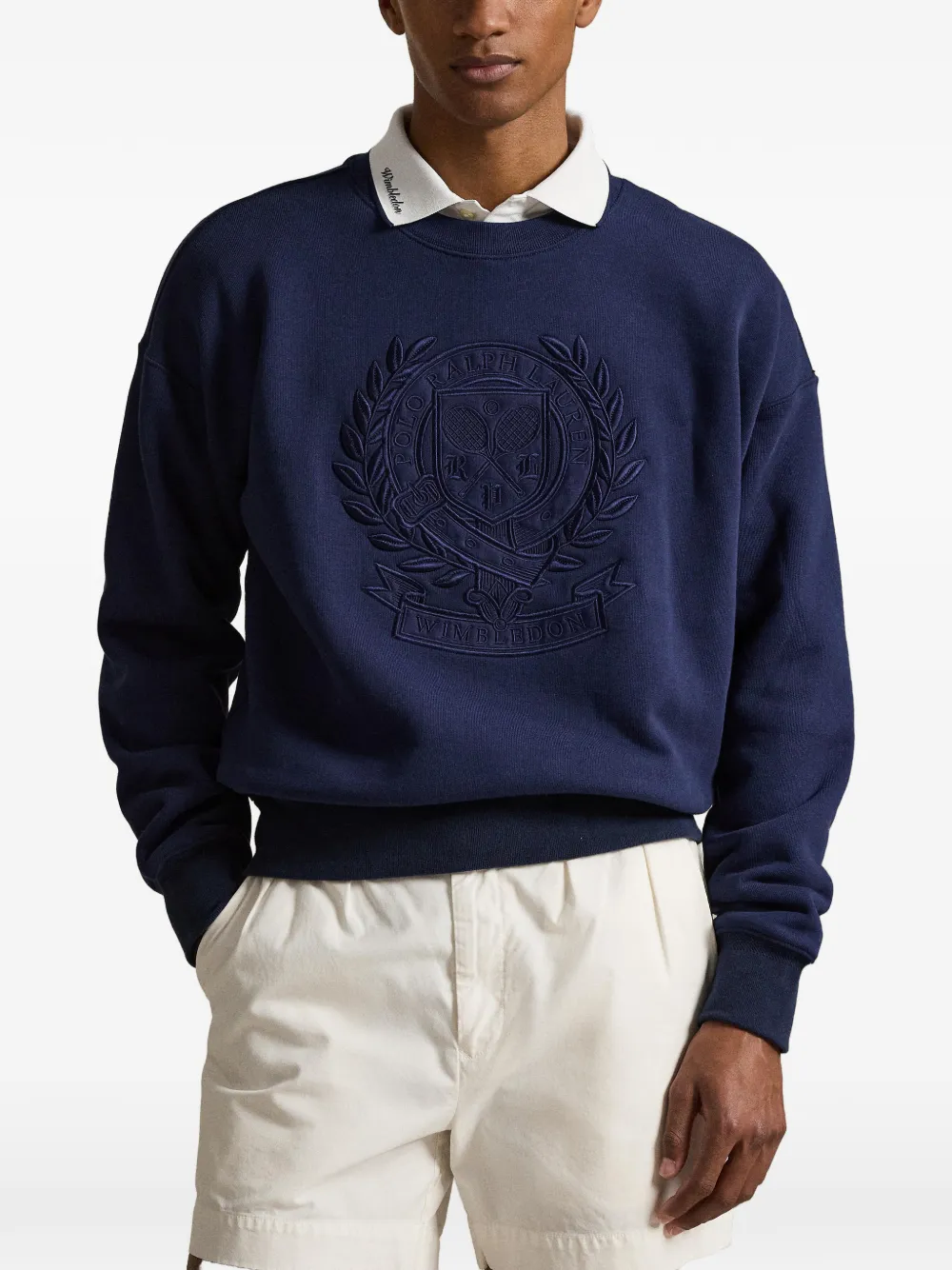 Polo Ralph Lauren x Wimbledon Tennis Crest katoenen sweater Blauw