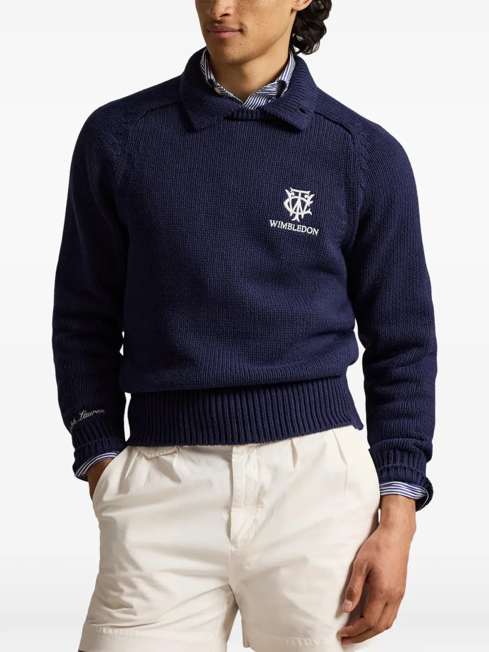 Polo Ralph Lauren Katoenen trui met borduurwerk Blauw