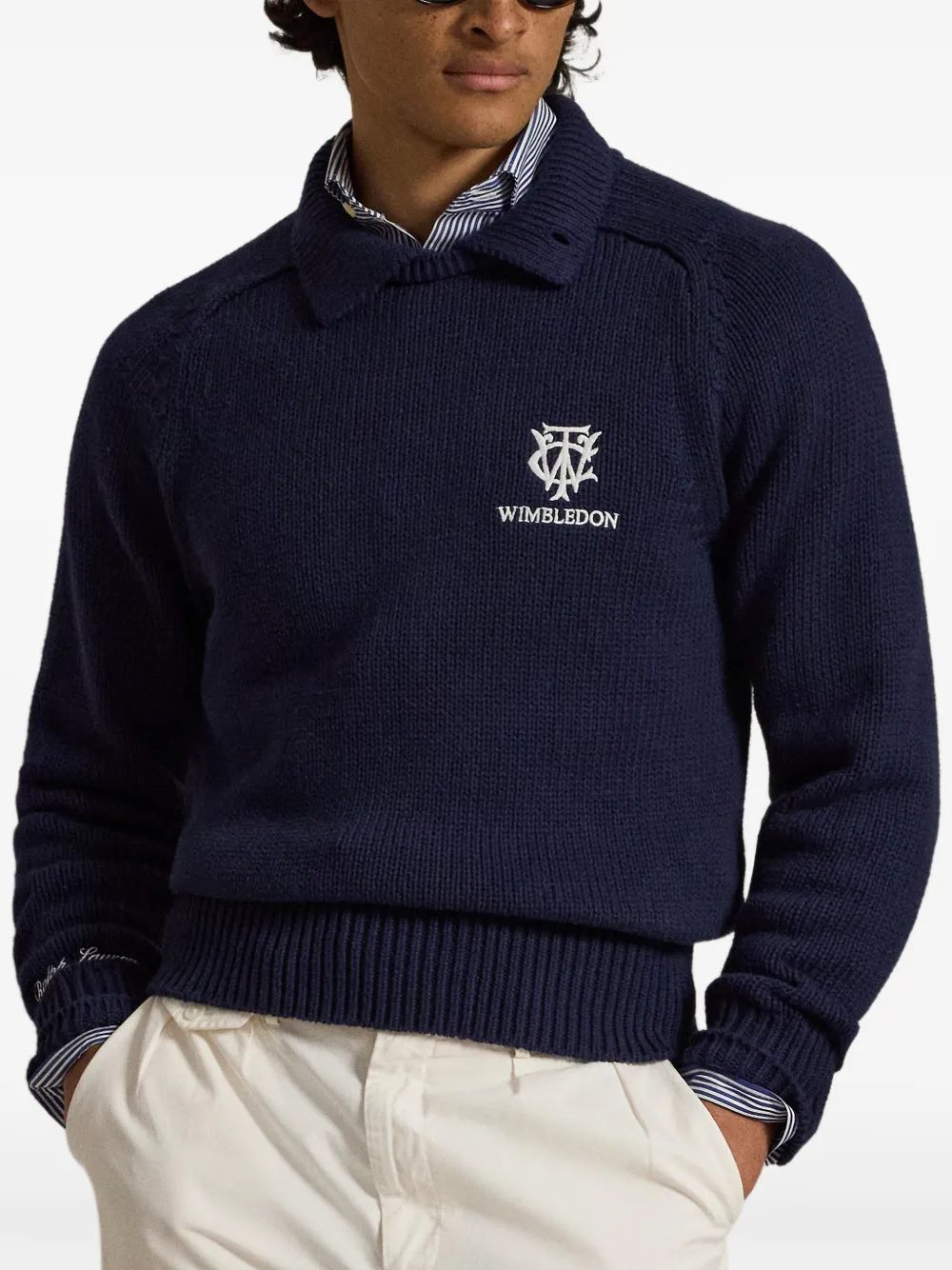Polo Ralph Lauren Katoenen trui met borduurwerk Blauw
