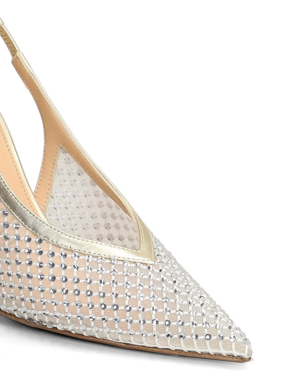 Chantal Leren slingback pumps verfraaid met kristallen Goud