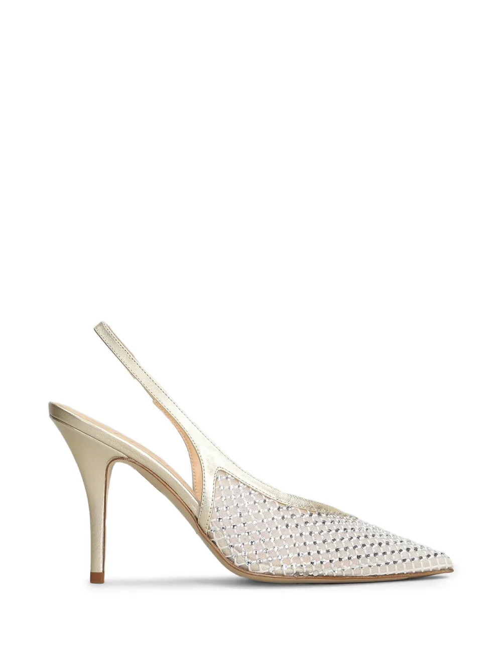 Chantal Leren slingback pumps verfraaid met kristallen Goud