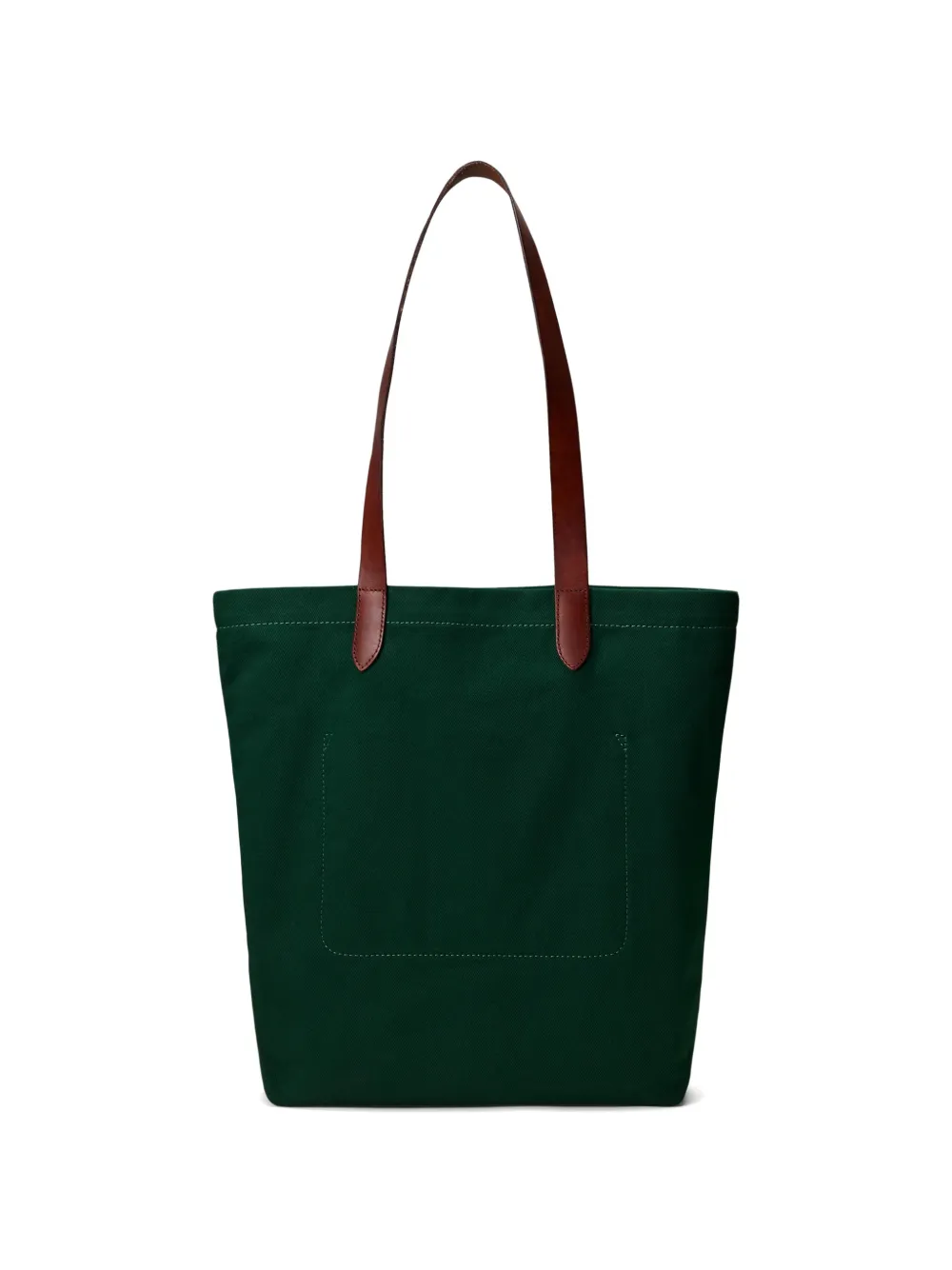 Polo Ralph Lauren Twill shopper met leren afwerking Groen