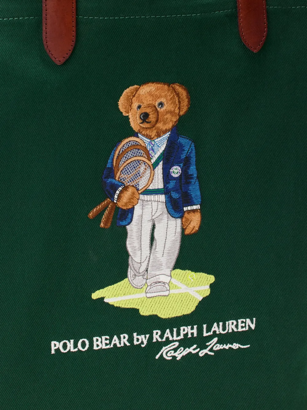 Polo Ralph Lauren Twill shopper met leren afwerking Groen