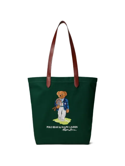 Polo Ralph Lauren leather trimmed twill shopper tote bag