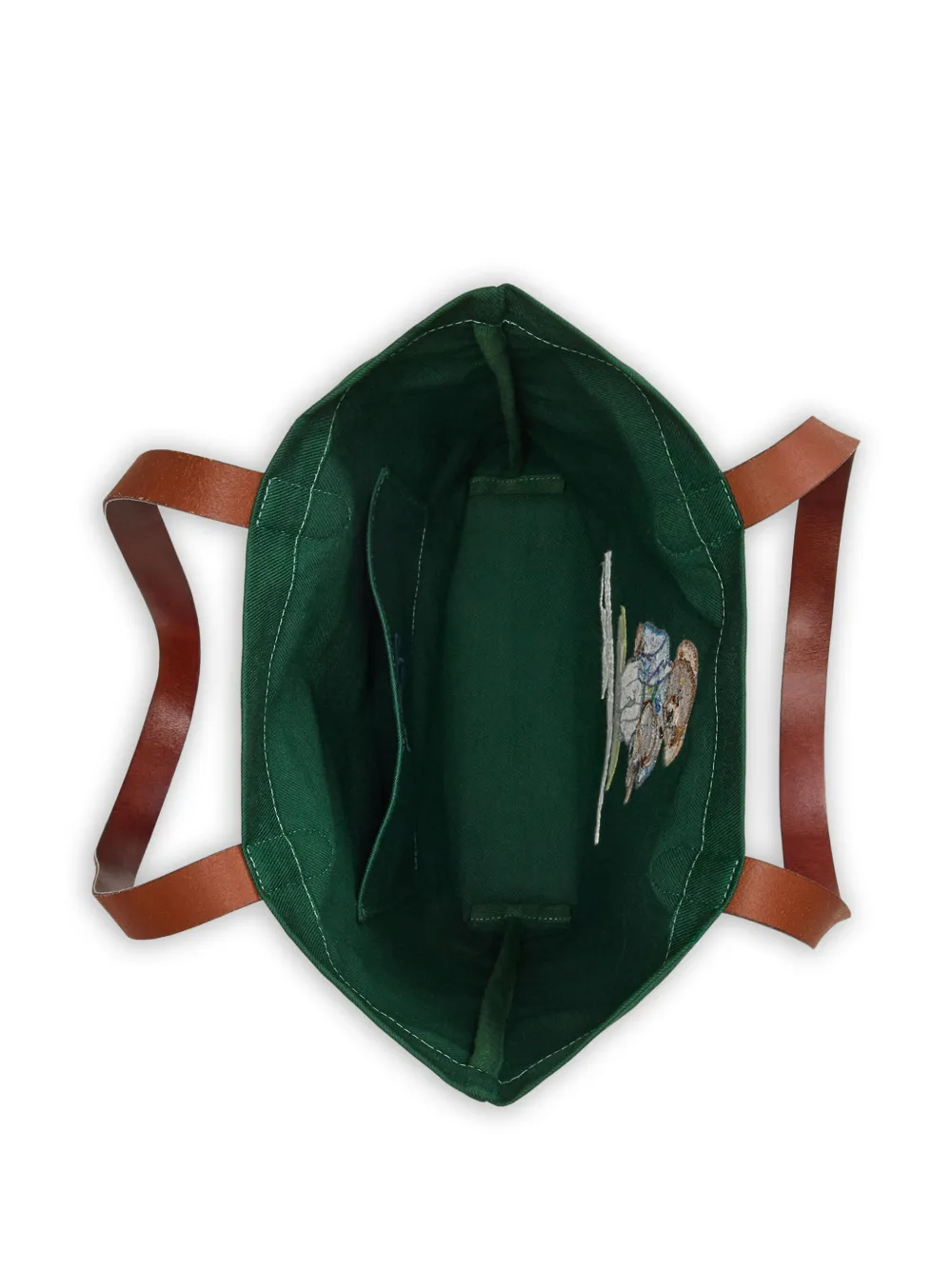 Polo Ralph Lauren Twill shopper met leren afwerking Groen
