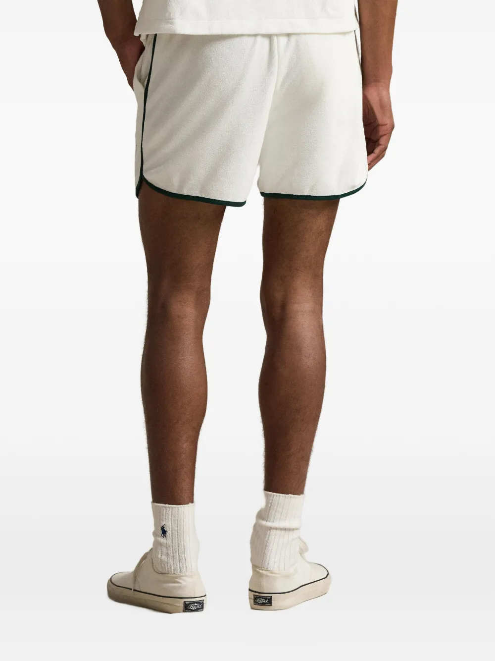 Polo Ralph Lauren Shorts met borduurwerk en gestreepte afwerking Wit