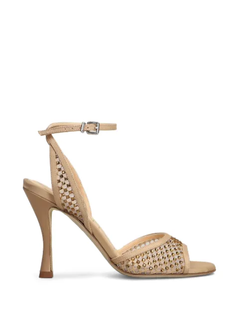 Chantal sandalias con paneles de malla y detalles de cristal