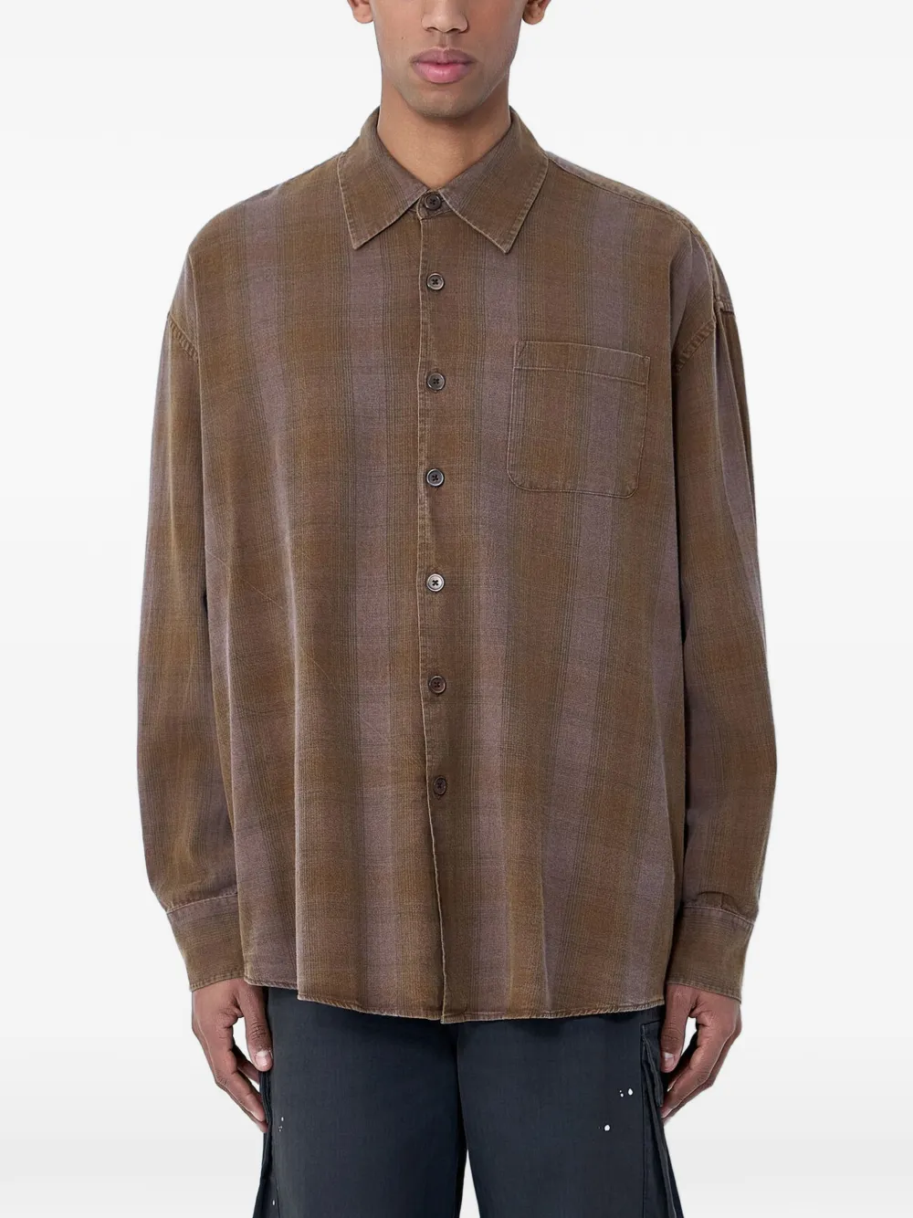 OUR LEGACY textured borrowed corduroy shirt - Marrone