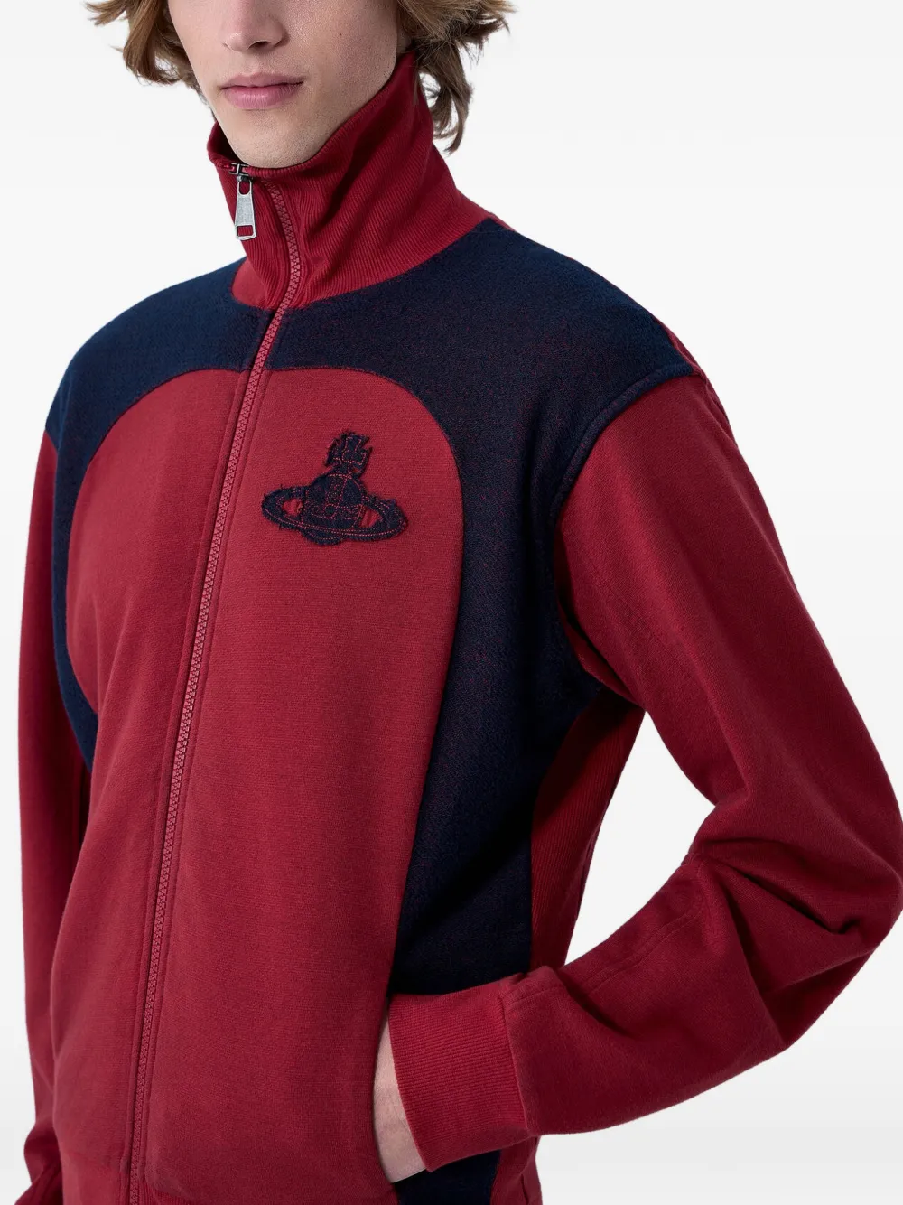 Vivienne Westwood Alien sweater met geborduurd Orb-logo en vlakken Rood