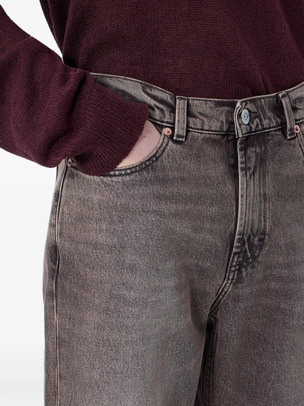 OUR LEGACY Jeans met wijde pijpen en vijf zakken Bruin