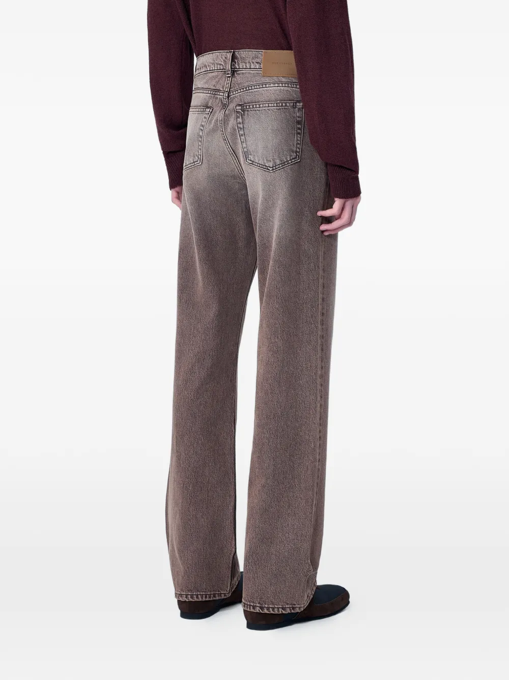 OUR LEGACY Jeans met wijde pijpen en vijf zakken Bruin