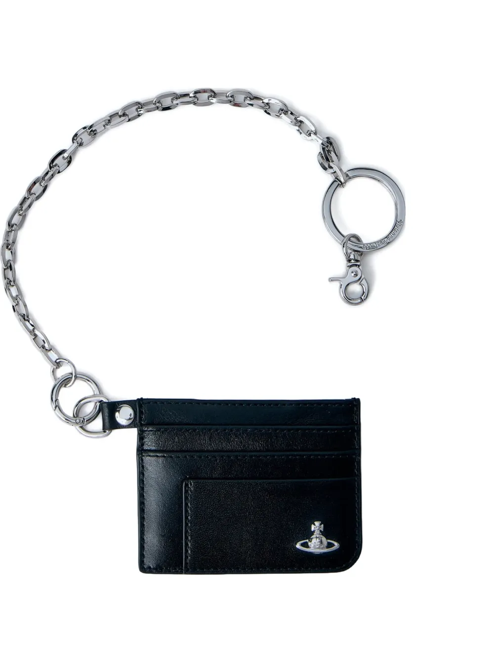 Vivienne Westwood chain logo leather card holder - Nero
