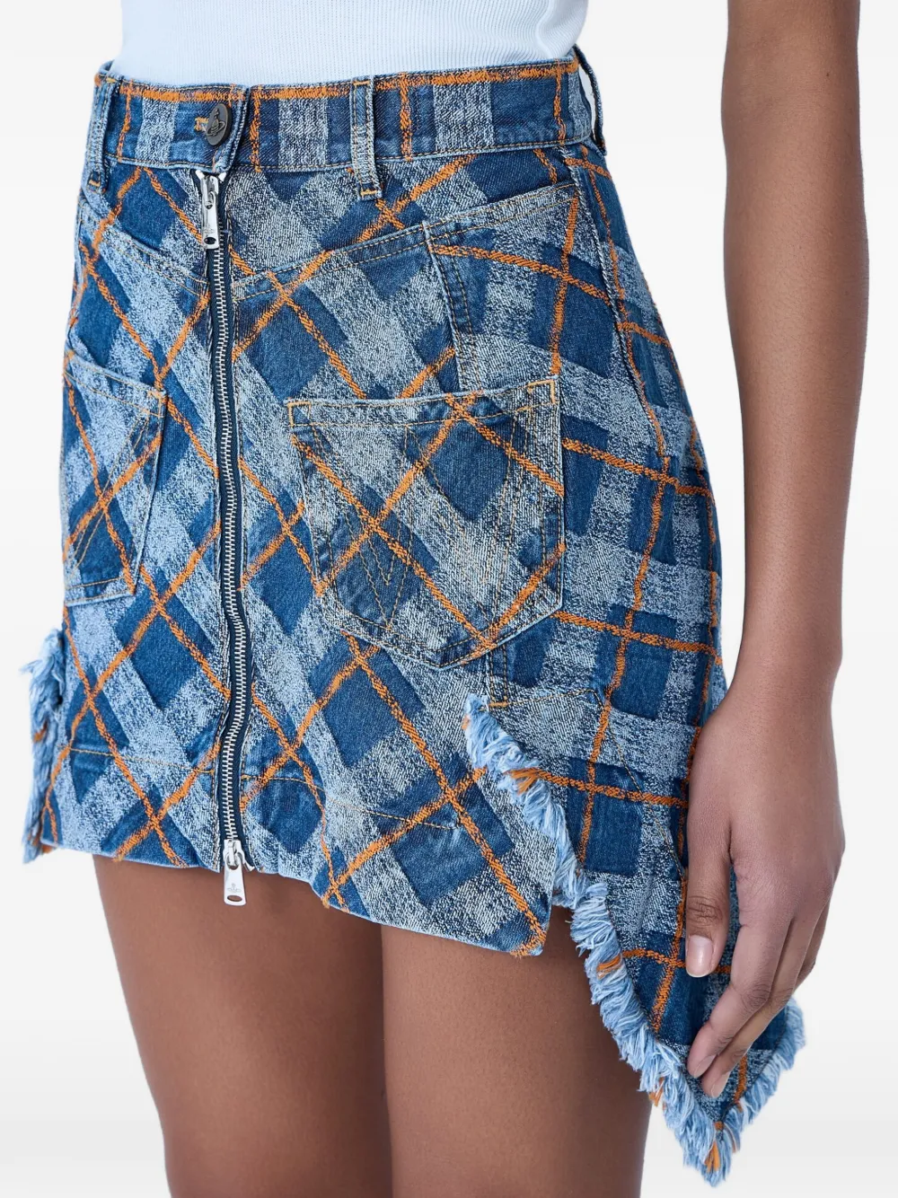 Vivienne Westwood Rok met franje en rits Blauw