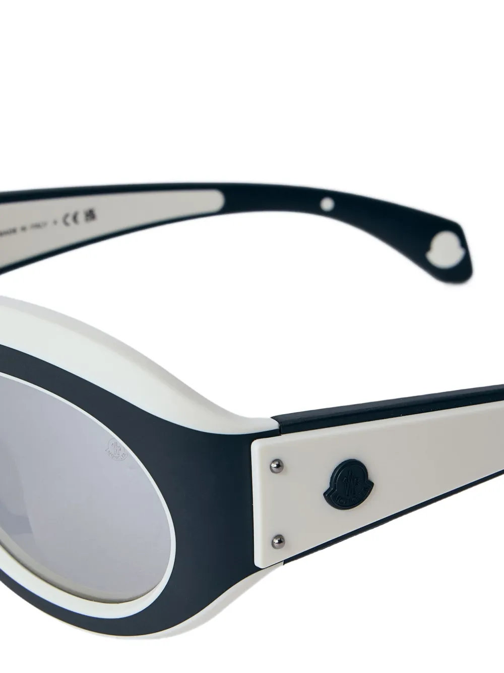 Moncler Eyewear Zonnebril met ovalen montuur Zwart