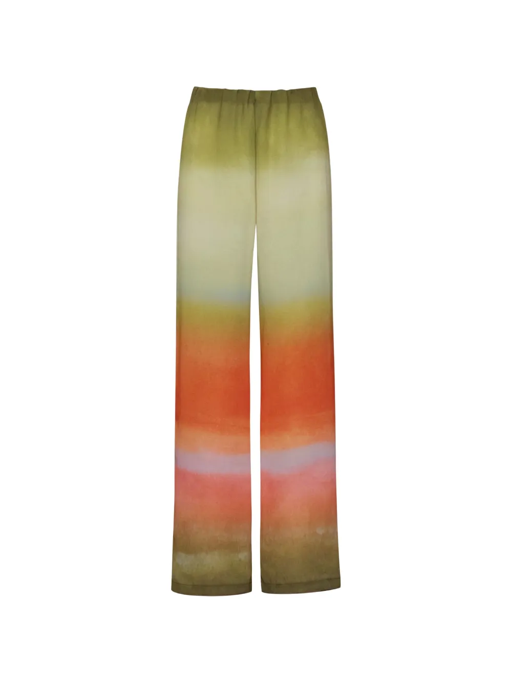 Baobab Lulu broek met elastische tailleband en wijde pijpen Groen