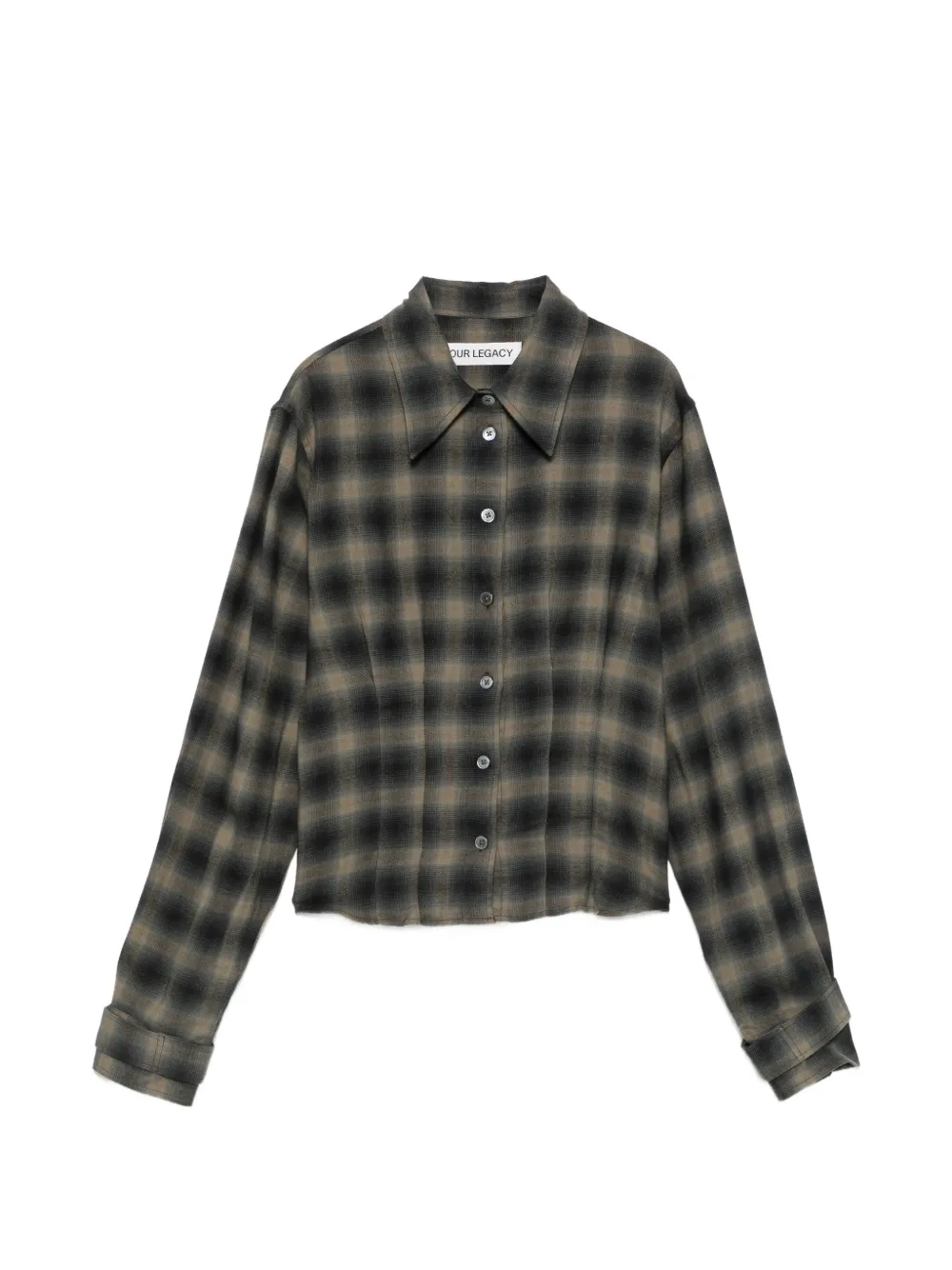 OUR LEGACY Envelop check-print shirt - Blue