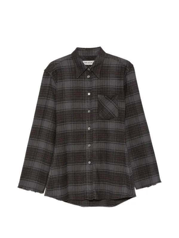 OUR LEGACY Daisy Checkered Shirt in Grey