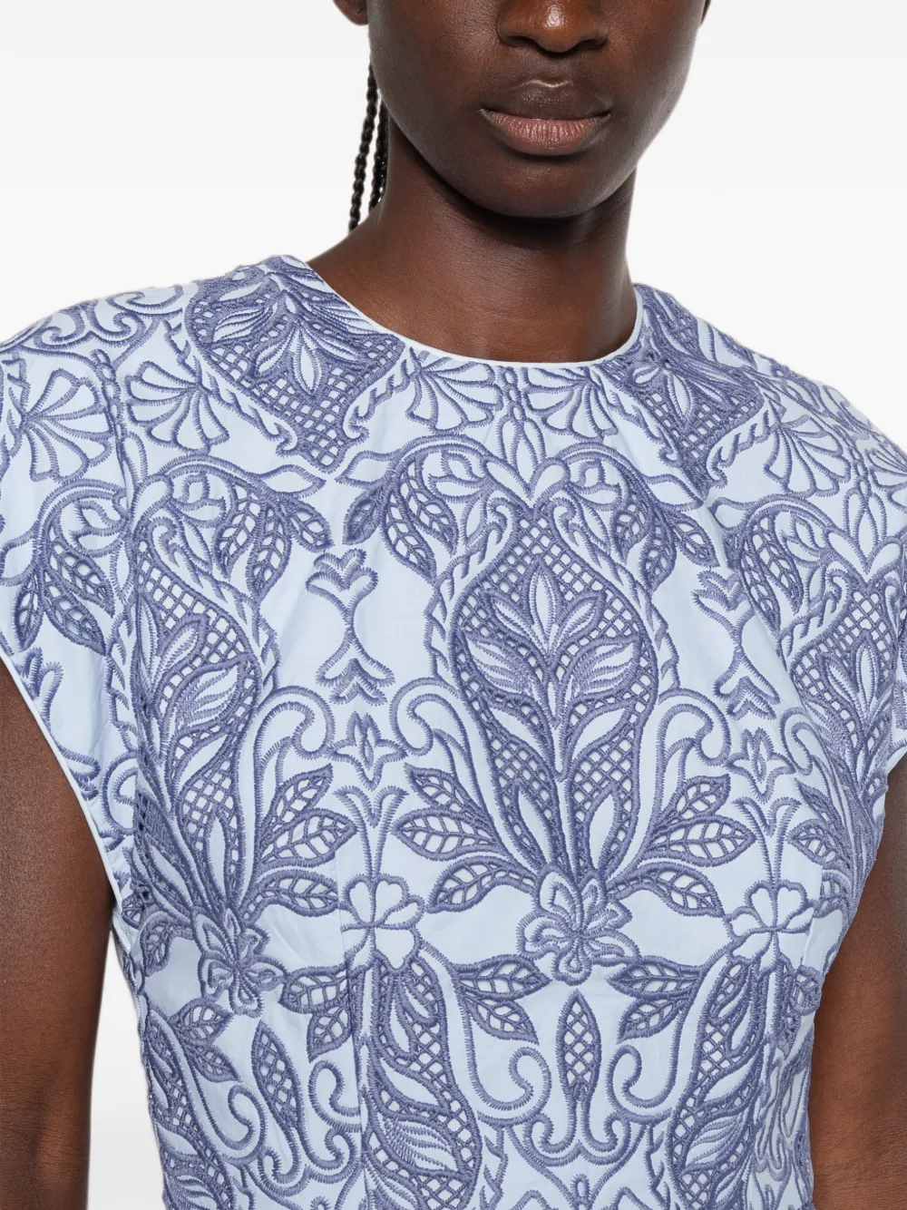 Rebecca Vallance Blooming Lanterns maxi-jurk met borduurwerk Blauw