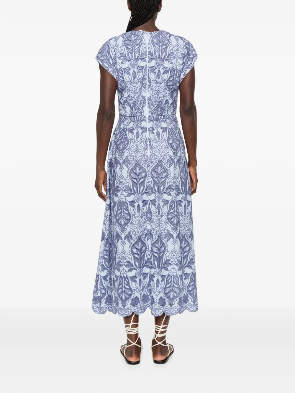 Rebecca Vallance Blooming Lanterns maxi-jurk met borduurwerk Blauw
