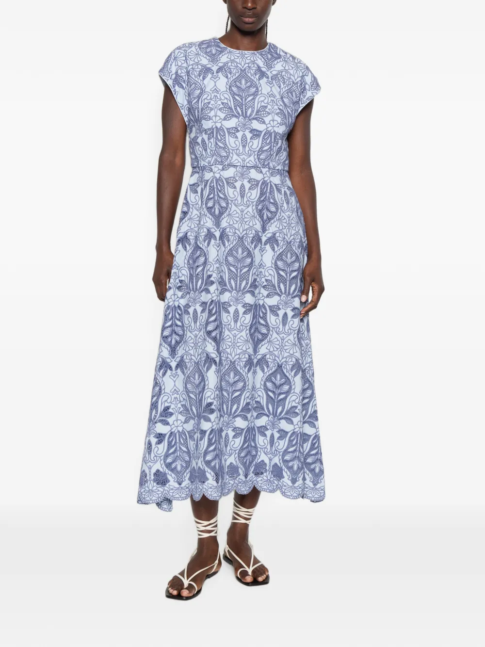 Rebecca Vallance Blooming Lanterns maxi-jurk met borduurwerk Blauw