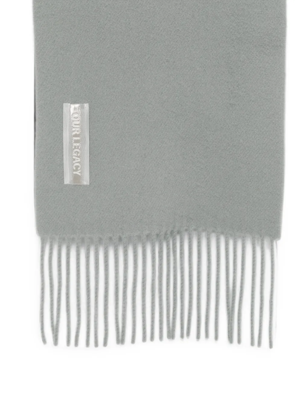 OUR LEGACY Estate fringed wool scarf Grijs