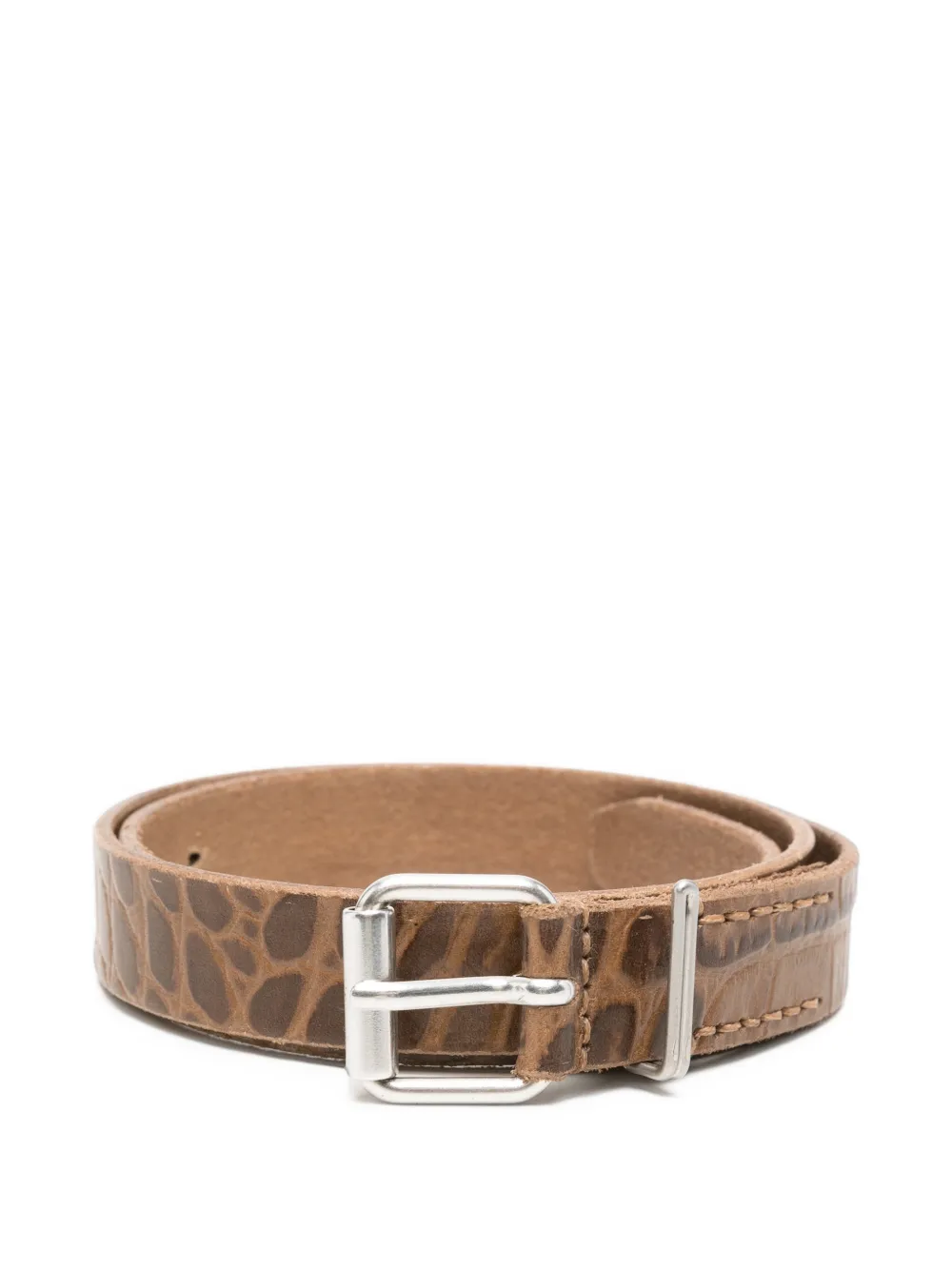 OUR LEGACY croc-effect leather belt - Braun