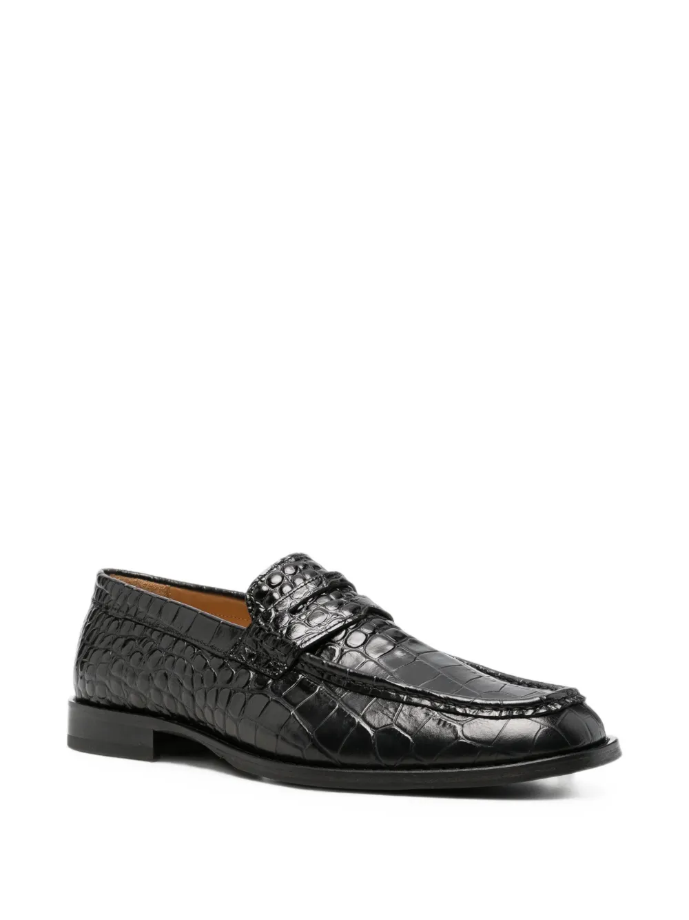 OUR LEGACY croc-effect leather loafers Zwart